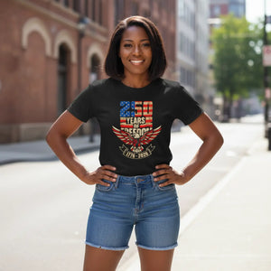 Patriotic 250 Years of Freedom T-shirt, 1776–2026 Eagle & American Flag Design