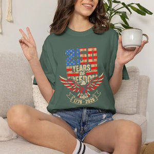 Patriotic 250 Years of Freedom T-shirt, 1776–2026 Eagle & American Flag Design - T-shirts - m