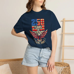 Patriotic 250 Years of Freedom T-shirt, 1776–2026 Eagle & American Flag Design - T-shirts - m