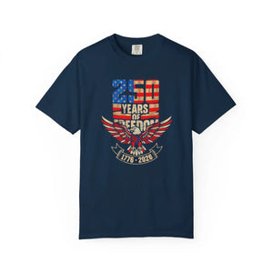 Patriotic 250 Years of Freedom T-shirt, 1776–2026 Eagle & American Flag Design - T-shirts - m