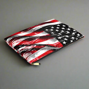 Bold American Flag Patriotic Accessory Pouch - Dipaliz - Cosmetic & Toiletry Bags