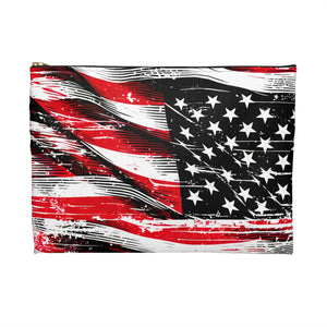 Bold American Flag Accessory Pouch - Travel Organizer - Dipaliz - Cosmetic & Toiletry Bags
