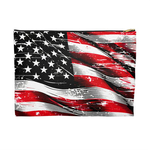 Bold American Flag Accessory Pouch - Travel Organizer - Dipaliz - Cosmetic & Toiletry Bags