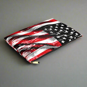 Bold American Flag Accessory Pouch - Travel Organizer - Dipaliz - Cosmetic & Toiletry Bags