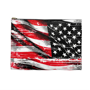 Bold American Flag Accessory Pouch - Travel Organizer - Dipaliz - Cosmetic & Toiletry Bags