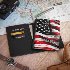 American Flag Passport Cover - Cruelty-free Faux Leather - Dipaliz - Travel Wallets
