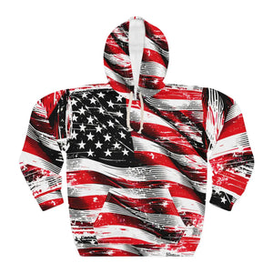 Patriotic American Flag Pullover Hoodie - Unisex - Hoodies - Xs
