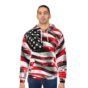 Patriotic American Flag Pullover Hoodie - Unisex - Hoodies - Xs