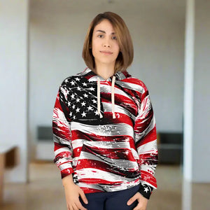 American Flag Pullover Hoodie - Bold Patriotic Style - Dipaliz - Hoodies