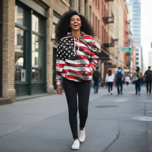 Patriotic American Flag Pullover Hoodie - Unisex - Hoodies - Xs