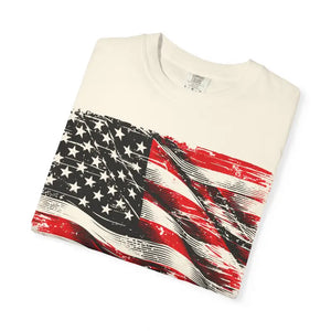 Bold Patriotic American Flag T-shirt - Garment-dyed Comfort - Dipaliz