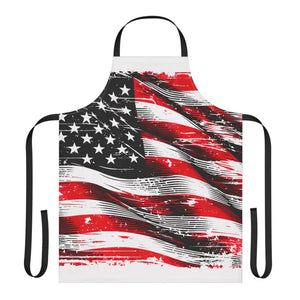 Patriotic Apron with Colorful Straps Bold Bbq Style - Dipaliz - one Size / Black - Aprons