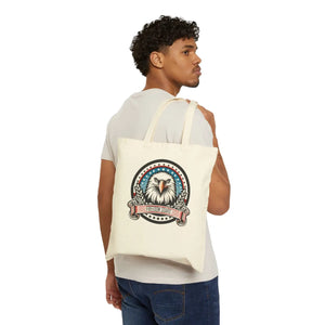 Patriotic Eagle Cotton Canvas Tote - Beach Day - Dipaliz - Bags