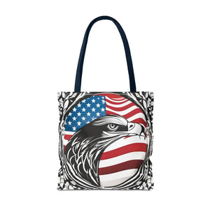 Patriotic Eagle Tote Bag Usa Flag Design Bold Style - Dipaliz - Shopping Totes