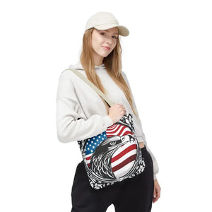 Patriotic Eagle Tote Bag Usa Flag Design Bold Style - Dipaliz - Shopping Totes