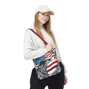 Patriotic Eagle Tote Bag Usa Flag Design Bold Style - Dipaliz - Shopping Totes
