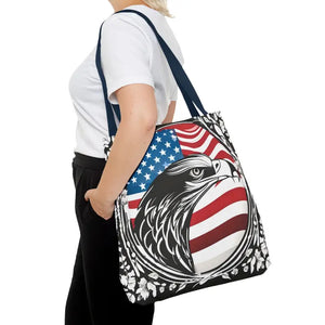 Patriotic Eagle Tote Bag Usa Flag Design Bold Style - Dipaliz - Shopping Totes