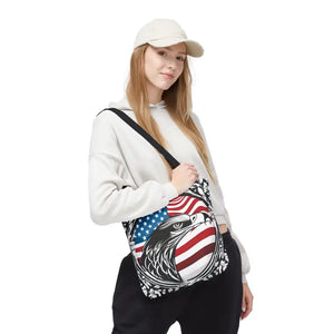 Patriotic Eagle Tote Bag Usa Flag Design Bold Style - Dipaliz - Shopping Totes
