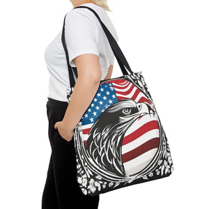 Patriotic Eagle Tote Bag Usa Flag Design Bold Style - Dipaliz - Shopping Totes