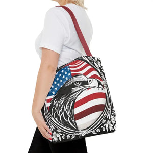 Patriotic Eagle Tote Bag Usa Flag Design Bold Style - Dipaliz - Shopping Totes