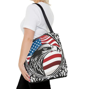 Patriotic Eagle Tote Bag Usa Flag Design Bold Style - Dipaliz - Shopping Totes