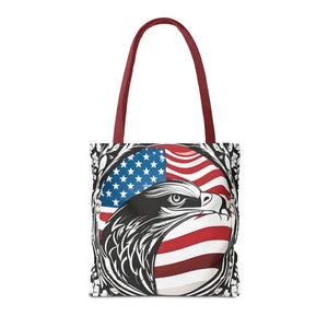 Patriotic Eagle Tote Bag Usa Flag Design Bold Style - Dipaliz - Shopping Totes