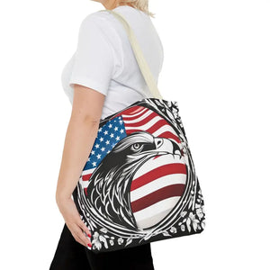 Patriotic Eagle Tote Bag Usa Flag Design Bold Style - Dipaliz - Shopping Totes