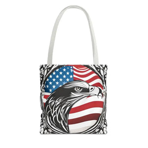 Patriotic Eagle Tote Bag Usa Flag Design Bold Style - Dipaliz - 13’’ × / White - Shopping Totes