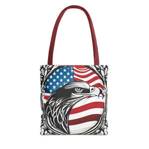 Patriotic Eagle Tote Bag Usa Flag Design Bold Style - Dipaliz - 13’’ × / Red - Shopping Totes