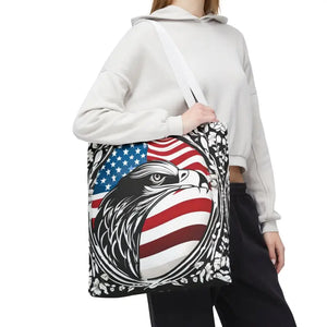 Patriotic Eagle Tote Bag Usa Flag Design Bold Style - Dipaliz - Shopping Totes