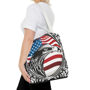 Patriotic Eagle Tote Bag Usa Flag Design Bold Style - Dipaliz - Shopping Totes