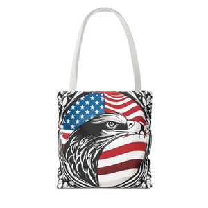 Patriotic Eagle Tote Bag - Usa Flag Design July 4th - Dipaliz - Shopping Totes