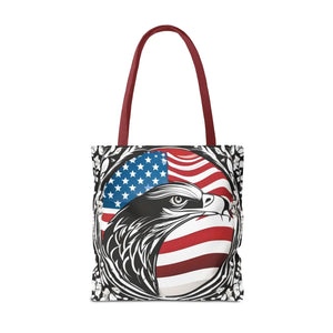 Patriotic Eagle Tote Bag - Usa Flag Design July 4th - Dipaliz - Shopping Totes