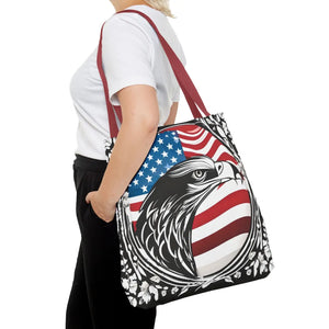 Patriotic Eagle Tote Bag - Usa Flag Design July 4th - Dipaliz - Shopping Totes