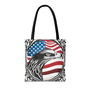 Patriotic Eagle Tote Bag - Usa Flag Design July 4th - Dipaliz - Shopping Totes