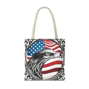 Patriotic Eagle Tote Bag - Usa Flag Design July 4th - Dipaliz - Shopping Totes