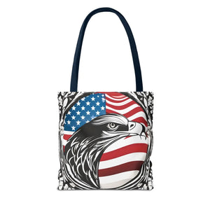 Patriotic Eagle Tote Bag - Usa Flag Design July 4th - Dipaliz - Shopping Totes
