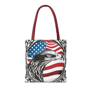 Patriotic Eagle Tote Bag - Usa Flag Design July 4th - Dipaliz - Shopping Totes