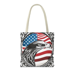 Patriotic Eagle Tote Bag - Usa Flag Design July 4th - Dipaliz - Shopping Totes