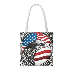 Patriotic Eagle Tote Bag - Usa Flag Design July 4th - Dipaliz - Shopping Totes