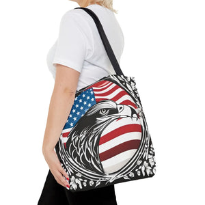Patriotic Eagle Tote Bag - Usa Flag Design July 4th - Dipaliz - Shopping Totes