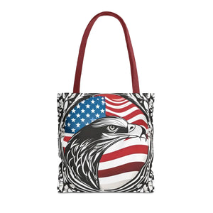 Patriotic Eagle Tote Bag - Usa Flag Design July 4th - Dipaliz - Shopping Totes