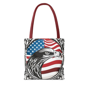 Patriotic Eagle Tote Bag - Usa Flag Design July 4th - Dipaliz - Shopping Totes