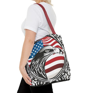 Patriotic Eagle Tote Bag - Usa Flag Design July 4th - Dipaliz - Shopping Totes
