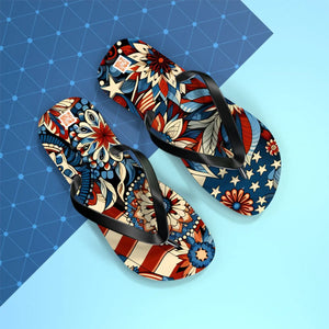 Patriotic Flip Flops - Soft Polyester Suede July 4th - Dipaliz - Sandals