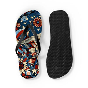 Patriotic Flip Flops - Soft Polyester Suede July 4th - Dipaliz - Sandals