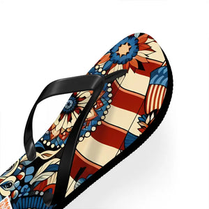 Patriotic Flip Flops Soft Polyester Suede July 4th Fashion - Dipaliz - Sandals