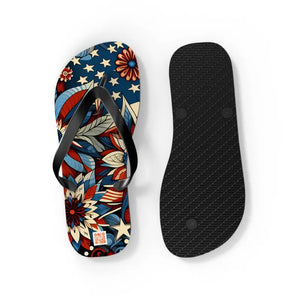 Patriotic Flip Flops Soft Polyester Suede July 4th Fashion - Dipaliz - Sandals
