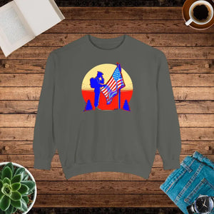 Cozy Garment-dyed Sweatshirt - Soft Patriotic Comfort - Dipaliz - Pepper / s - Sweatshirts