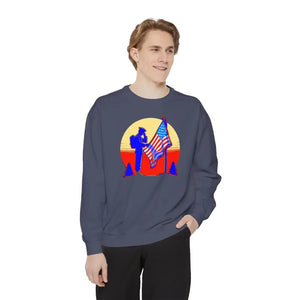 Cozy Garment-dyed Sweatshirt - Soft Patriotic Comfort - Dipaliz - Sweatshirts